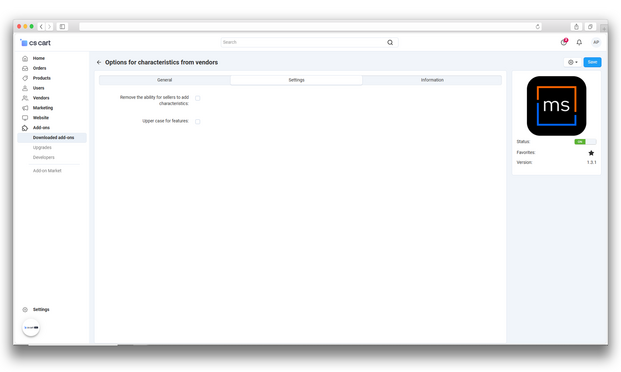 Options for characteristics from vendors, image , 2 image