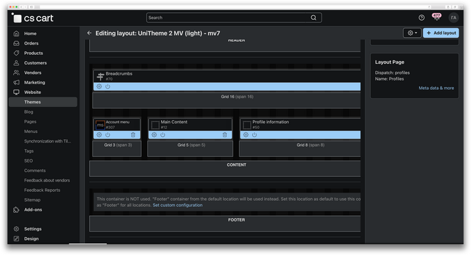 Displaying the personal account menu on a single screen, image , 6 image